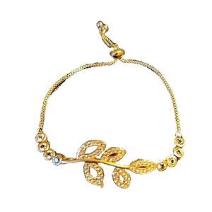 Gold Tone and Crystal Olive Branch Bracelet for MS Research